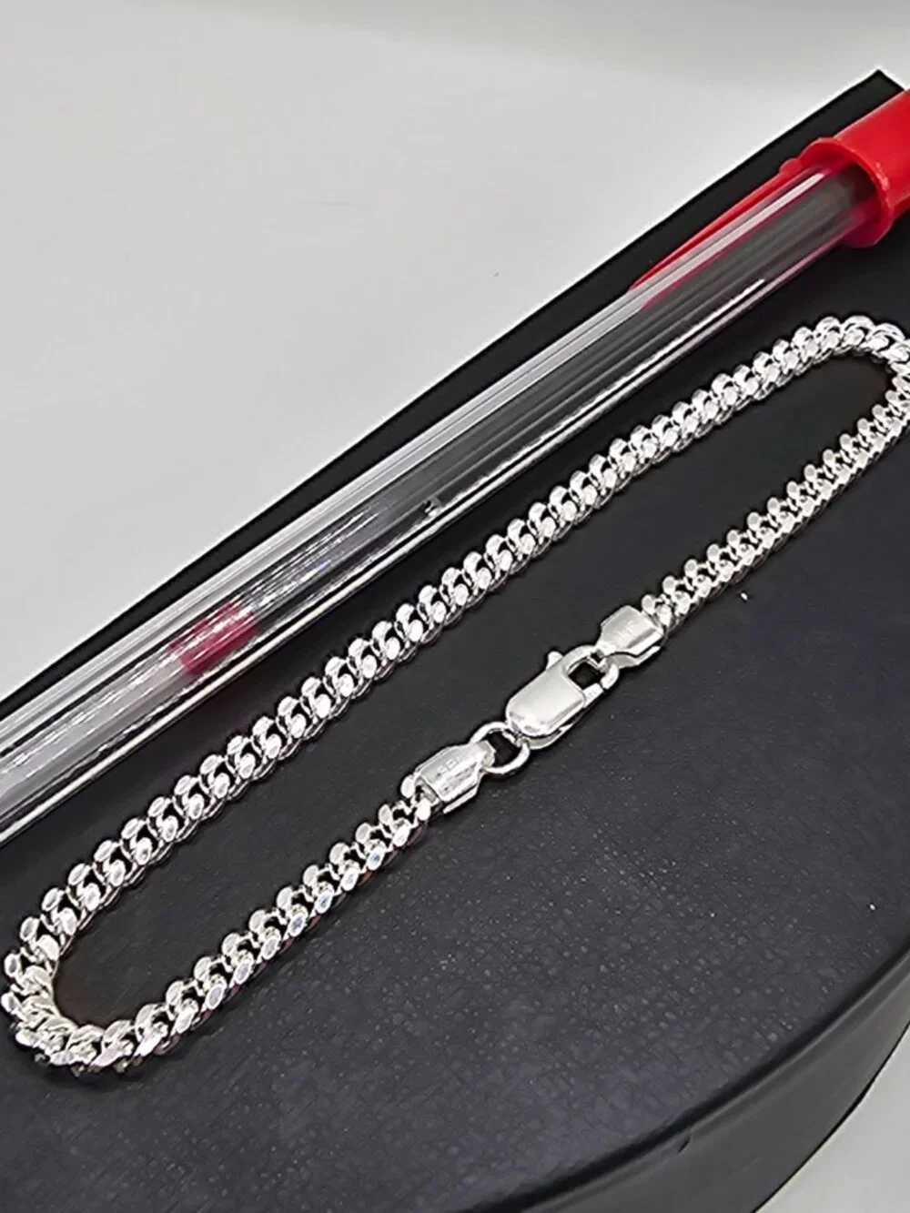 Sterling Silver 925 High Polished Miami Cuban Bracelet 3.7mm 8 inches